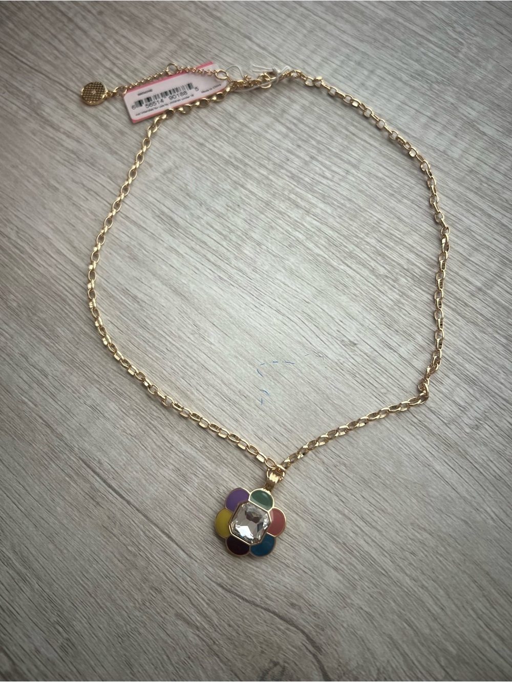 Isaac Mizrahi Gold Chain with Colorful Flower Pendant - Picture 8 of 8